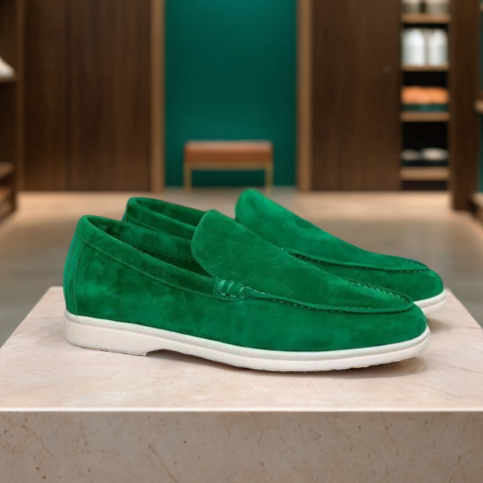Elvy Suede Loafers Close-Up