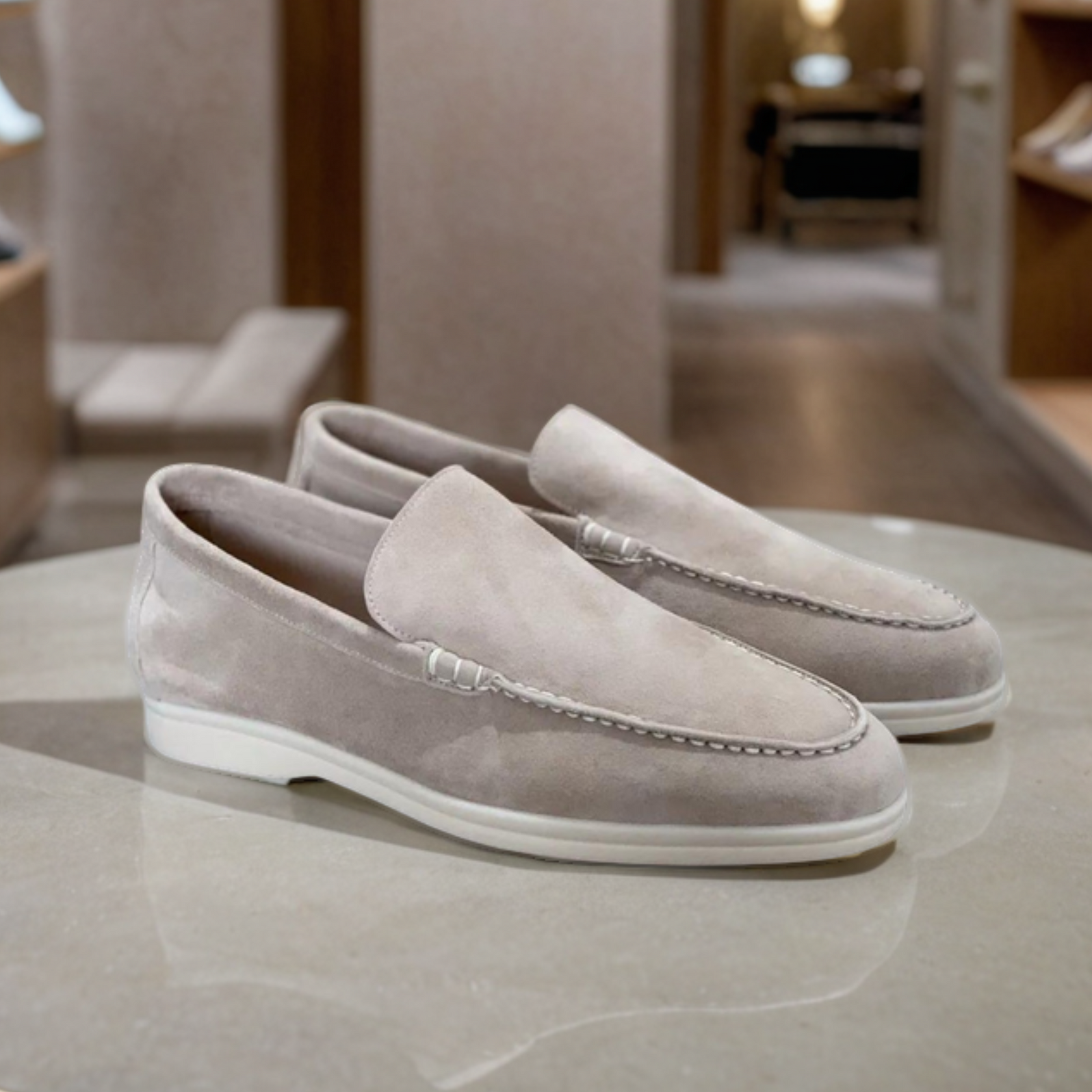Elvy Suede Loafers Side View