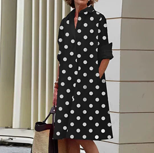 Back view of Floral Hem Shirt Dress